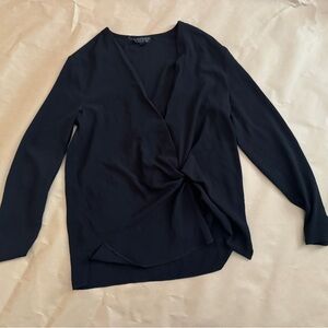 LIKE NEW - TOPSHOP black blouse top with twist SMALL
